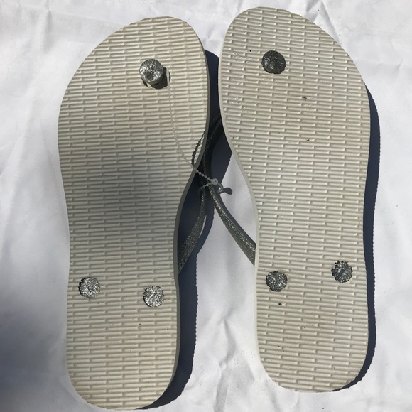 Havaianas grey/silver glitter flip flops Size 7/8 - Picture 4 of 4